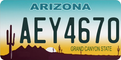 AZ license plate AEY4670