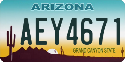 AZ license plate AEY4671