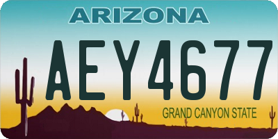 AZ license plate AEY4677