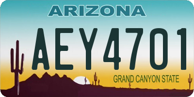 AZ license plate AEY4701
