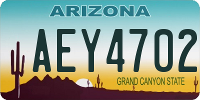 AZ license plate AEY4702