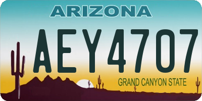 AZ license plate AEY4707