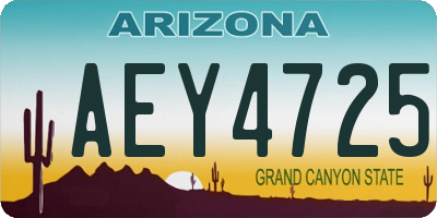 AZ license plate AEY4725