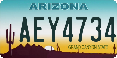 AZ license plate AEY4734