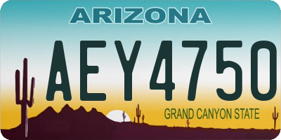 AZ license plate AEY4750