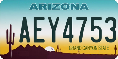 AZ license plate AEY4753