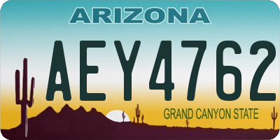 AZ license plate AEY4762