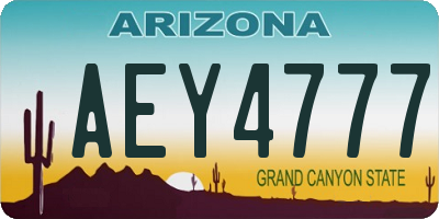 AZ license plate AEY4777