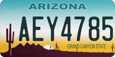 AZ license plate AEY4785