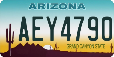 AZ license plate AEY4790