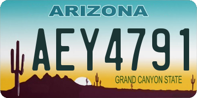 AZ license plate AEY4791