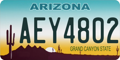 AZ license plate AEY4802