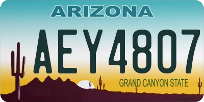 AZ license plate AEY4807