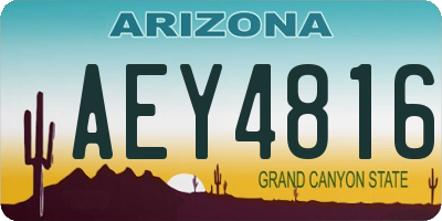 AZ license plate AEY4816