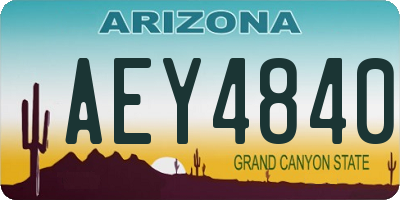 AZ license plate AEY4840