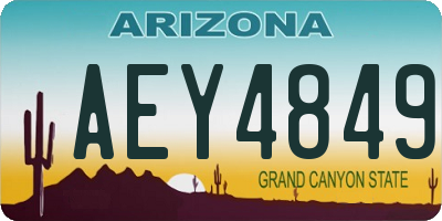 AZ license plate AEY4849