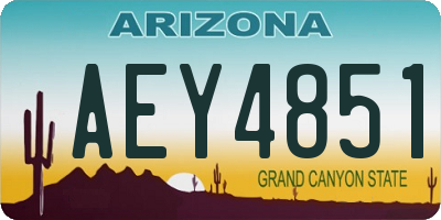 AZ license plate AEY4851