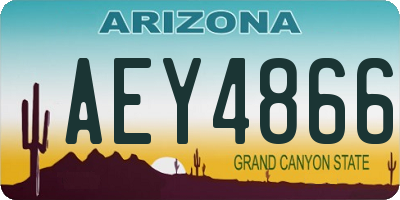 AZ license plate AEY4866