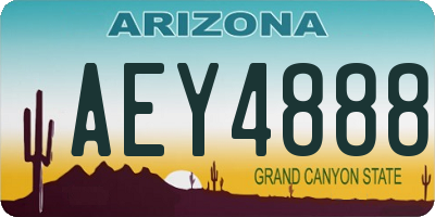 AZ license plate AEY4888