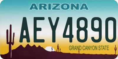 AZ license plate AEY4890