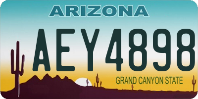 AZ license plate AEY4898