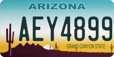 AZ license plate AEY4899