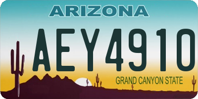 AZ license plate AEY4910