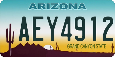 AZ license plate AEY4912