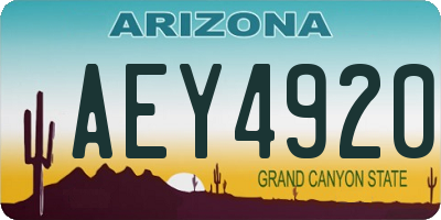 AZ license plate AEY4920