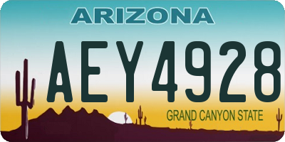 AZ license plate AEY4928