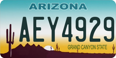 AZ license plate AEY4929