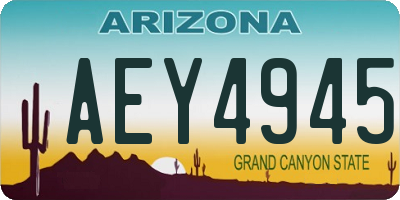 AZ license plate AEY4945