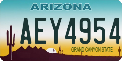 AZ license plate AEY4954