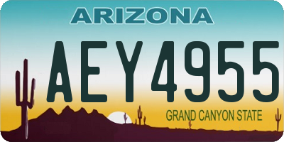 AZ license plate AEY4955