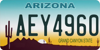 AZ license plate AEY4960