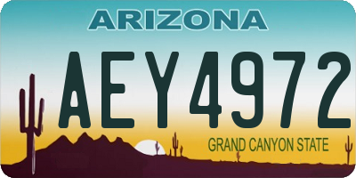 AZ license plate AEY4972