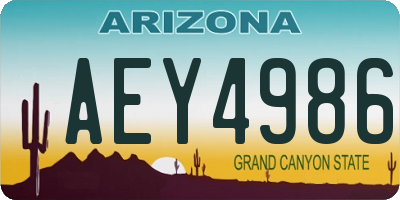 AZ license plate AEY4986