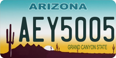 AZ license plate AEY5005