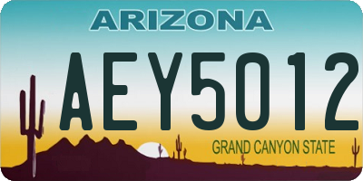 AZ license plate AEY5012