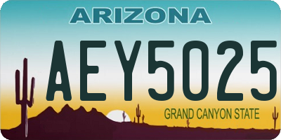 AZ license plate AEY5025