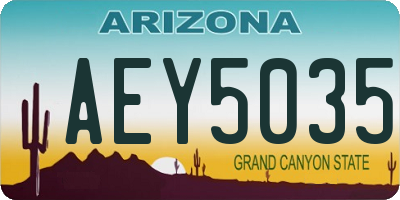 AZ license plate AEY5035