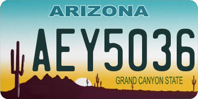 AZ license plate AEY5036