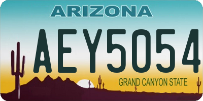 AZ license plate AEY5054