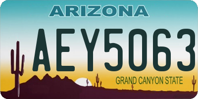 AZ license plate AEY5063