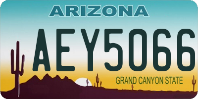 AZ license plate AEY5066