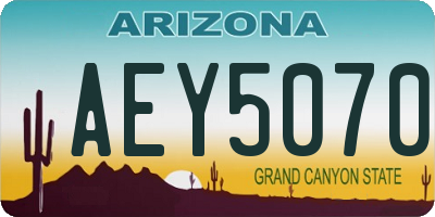 AZ license plate AEY5070