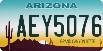 AZ license plate AEY5076