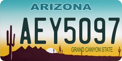 AZ license plate AEY5097
