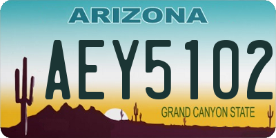 AZ license plate AEY5102