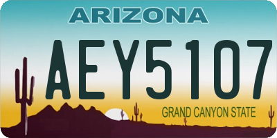AZ license plate AEY5107